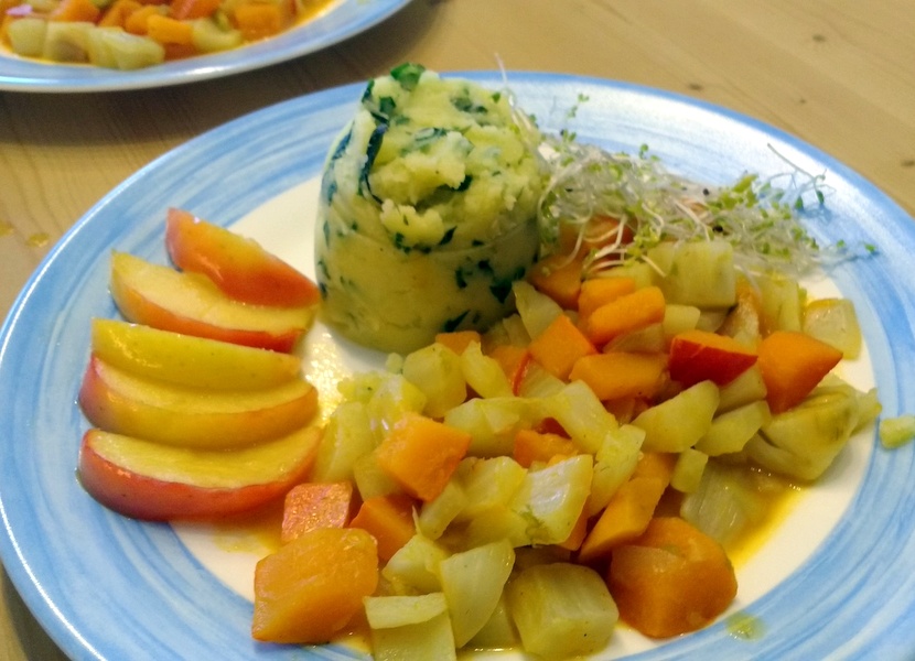 Kürbis-Fenchel-Apfel Gemüse 
